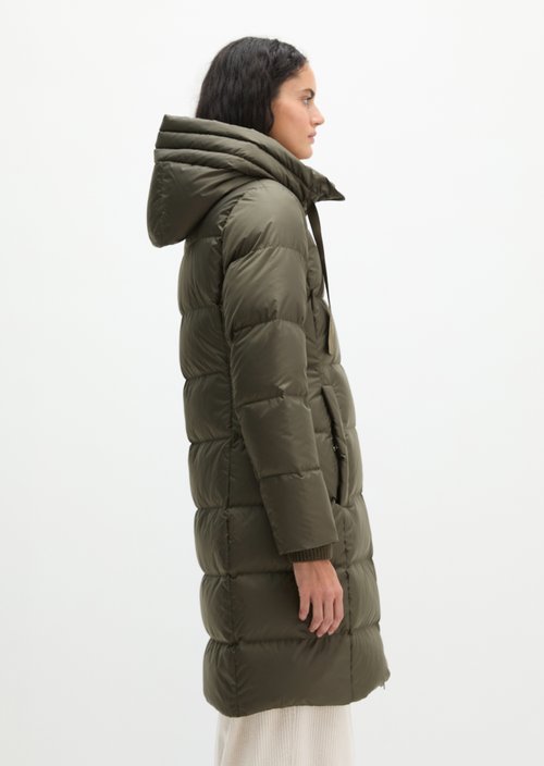 Quilted Down Coat with Hood, Regular Fit — Dim Shadow