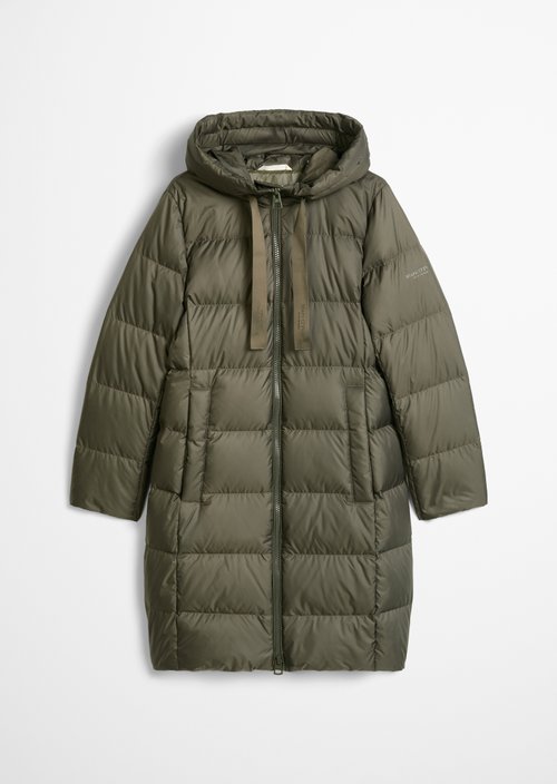 Quilted Down Coat with Hood, Regular Fit — Dim Shadow
