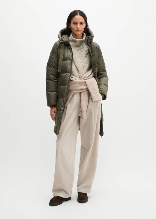 Puffer-Daunenmantel mit Kapuze regular Dim Shadow in Frontalansicht