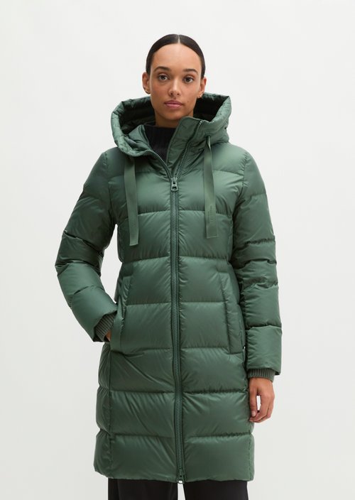 Quilted Down Coat with Hood, Regular Fit — Quiet Pine