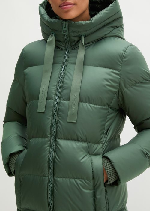 Quilted Down Coat with Hood, Regular Fit — Quiet Pine