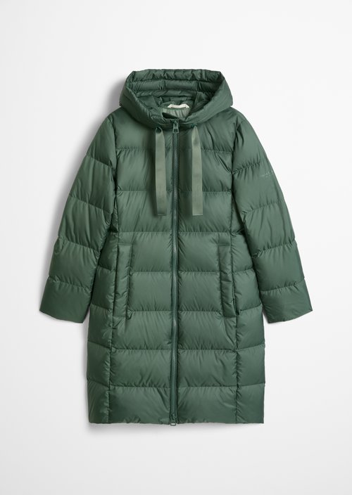 Quilted Down Coat with Hood, Regular Fit — Quiet Pine