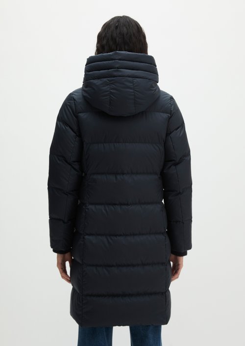 Quilted Down Coat with Hood, Regular Fit — Maritime Blue
