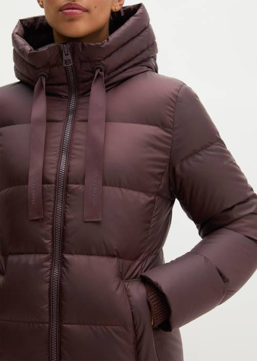 Puffer-Daunenmantel mit Kapuze regular Black Cherry in Detailansicht