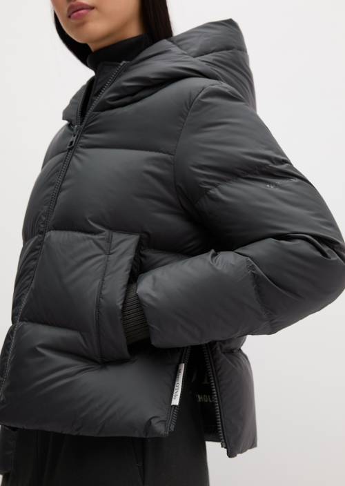 Puffer-Daunenjacke mit Kapuze regular Light Graphite in Detailansicht