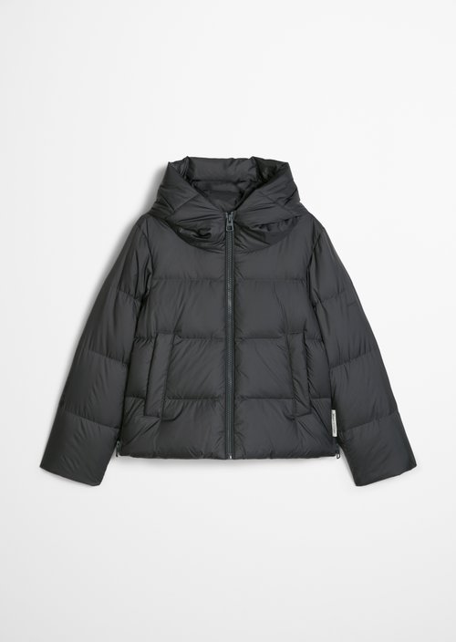 Regular-Fit Quilted Down Jacket with Hood — Light Graphite