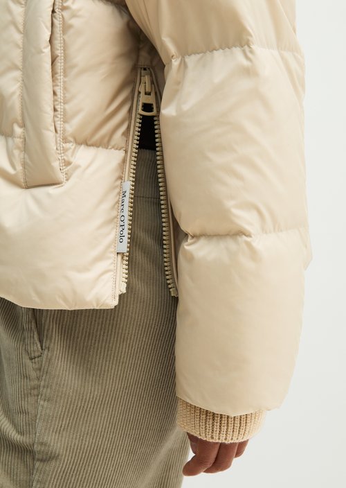 Regular-Fit Quilted Down Jacket with Hood — Smokey Sands