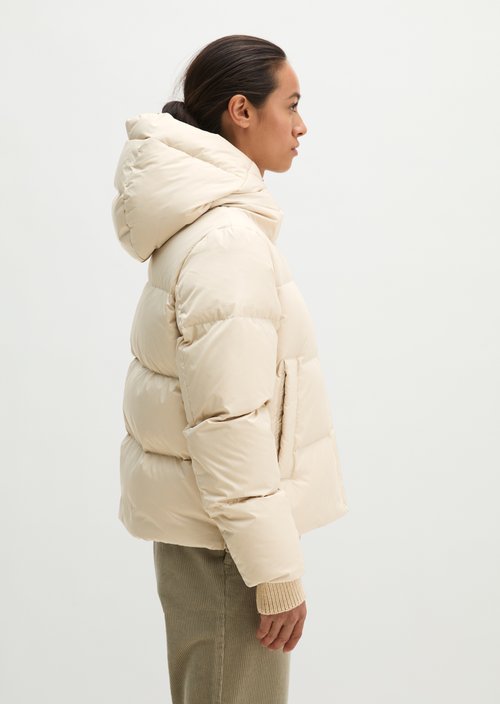 Regular-Fit Quilted Down Jacket with Hood — Smokey Sands