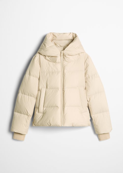 Regular-Fit Quilted Down Jacket with Hood — Smokey Sands