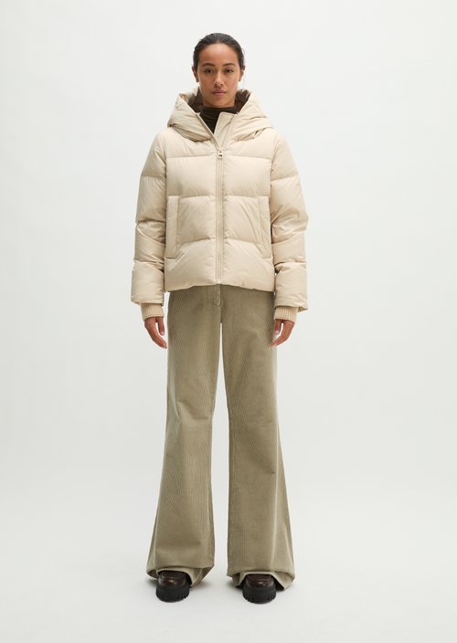Regular-Fit Quilted Down Jacket with Hood — Smokey Sands