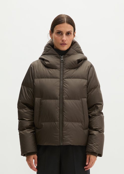 Regular-Fit Quilted Down Jacket with Hood — Dim Shadow