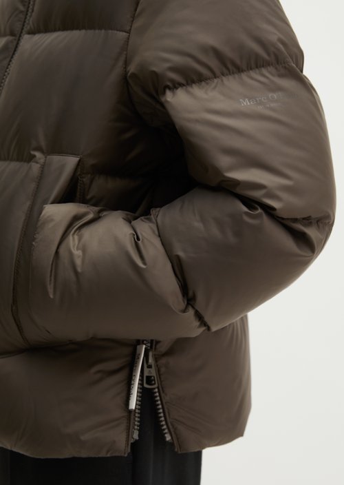 Regular-Fit Quilted Down Jacket with Hood — Dim Shadow