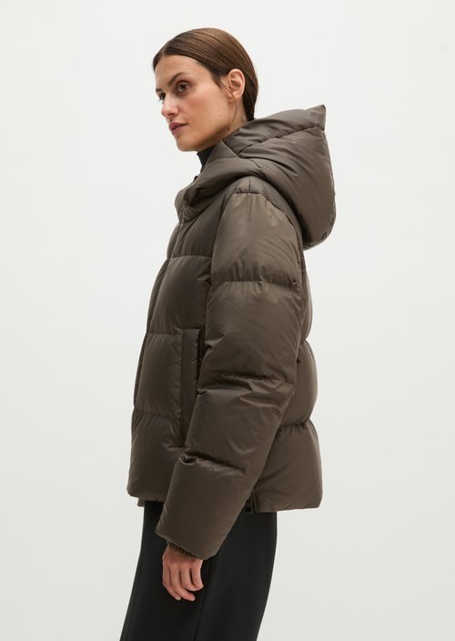 Regular-Fit Quilted Down Jacket with Hood — Dim Shadow