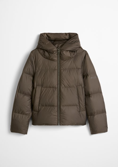 Regular-Fit Quilted Down Jacket with Hood — Dim Shadow