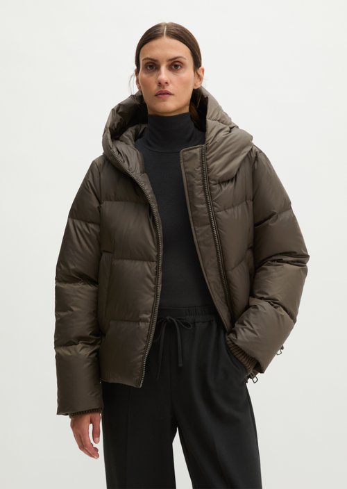 Regular-Fit Quilted Down Jacket with Hood — Dim Shadow