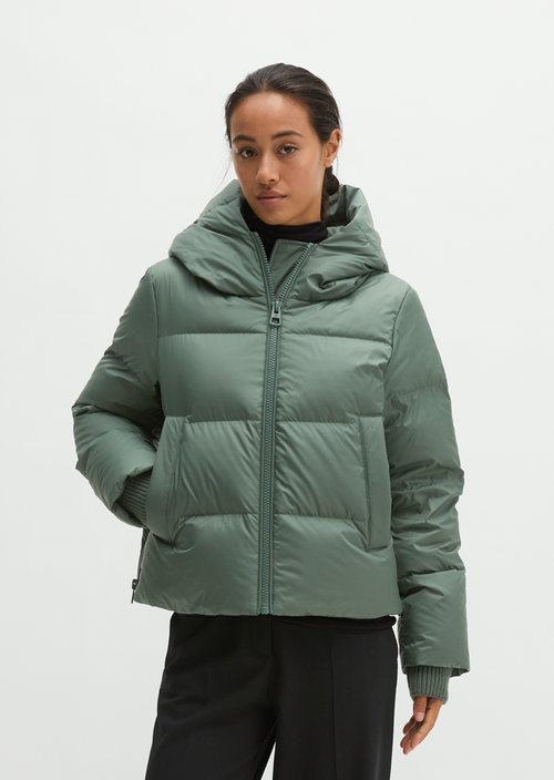 Regular-Fit Quilted Down Jacket with Hood — Quiet Pine