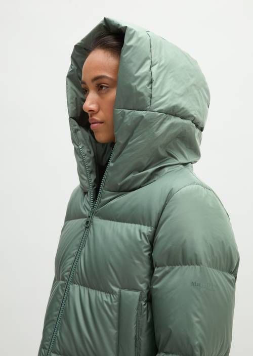 Regular-Fit Quilted Down Jacket with Hood Quiet Pine in detail view