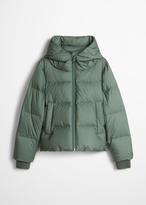 Regular-Fit Quilted Down Jacket with Hood — Quiet Pine
