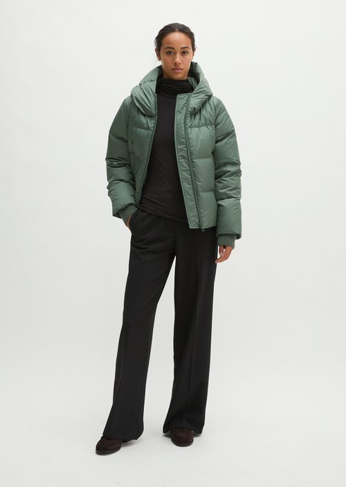 Regular-Fit Quilted Down Jacket with Hood — Quiet Pine