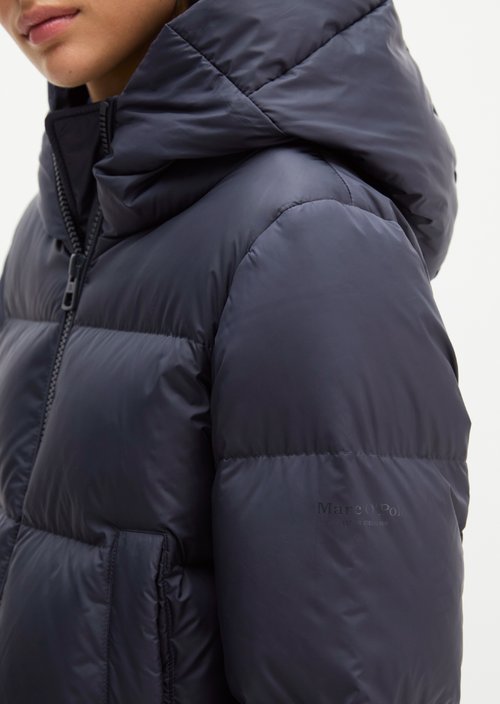 Regular-Fit Quilted Down Jacket with Hood — Martime Blue