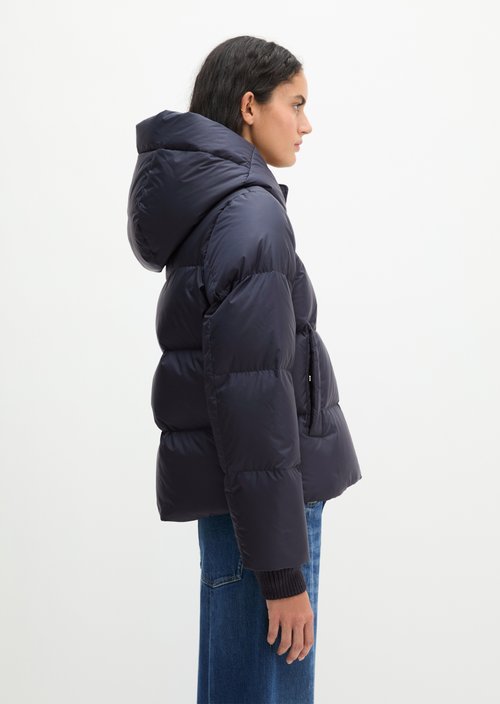 Regular-Fit Quilted Down Jacket with Hood — Martime Blue