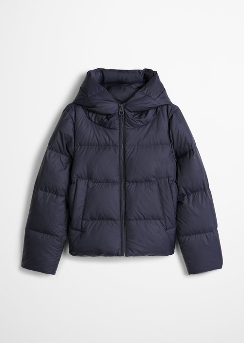 Regular-Fit Quilted Down Jacket with Hood — Martime Blue