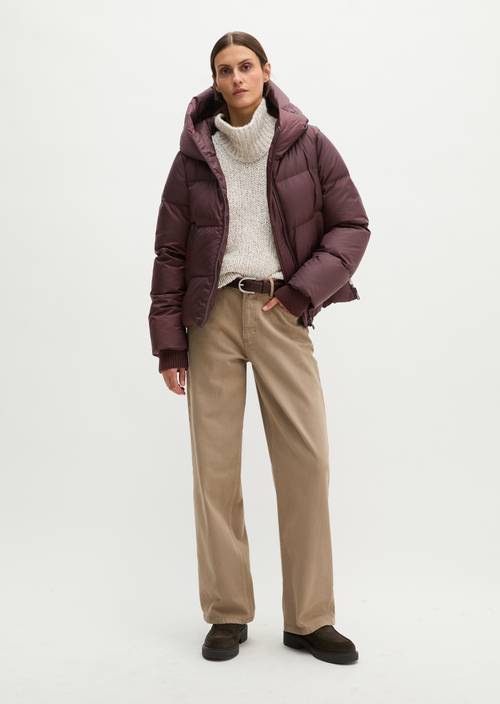 Puffer-Daunenjacke mit Kapuze regular Black Cherry in Frontalansicht