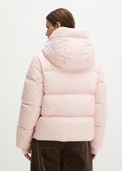Regular-Fit Quilted Down Jacket with Hood — Pale Rose
