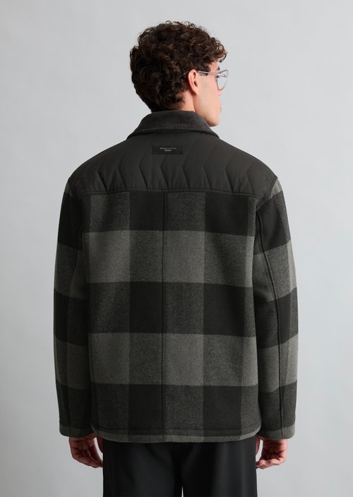Lightly Padded Wool Jacket, Regular Fit — Dark Green