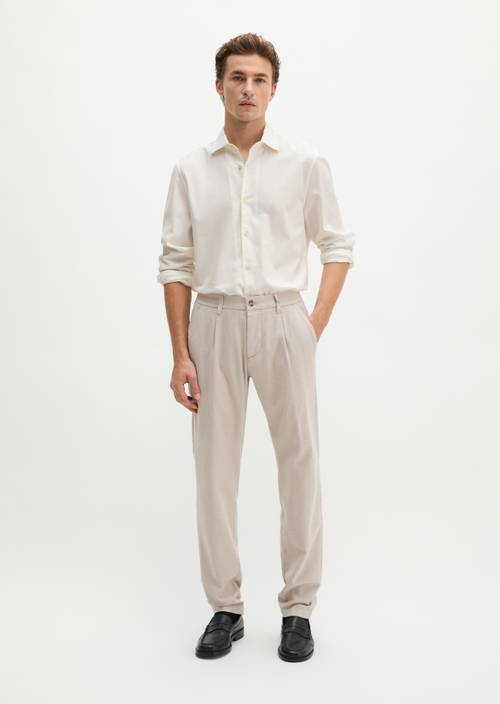 Chino Model Stig Jogger Plooien gevormd Medium Beige in vooraanzicht