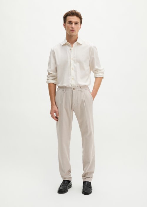 Chino Model Stig Jogger Pleats shaped — Medium Beige