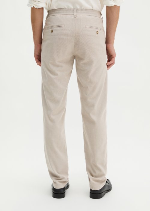Chino Model Stig Jogger Pleats shaped — Medium Beige