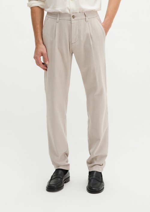 Chino Model Stig Jogger Pleats shaped — Medium Beige
