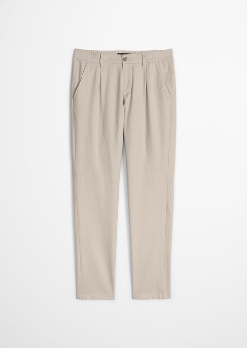 Chino Model Stig Jogger Pleats shaped — Medium Beige