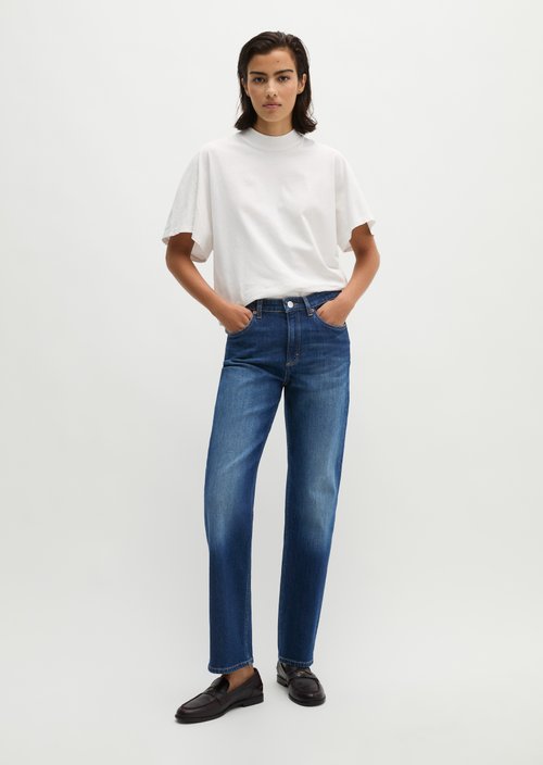 Jeans model Linde straight cropped — Dark Blue