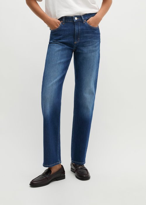 Jeans model Linde straight cropped — Dark Blue