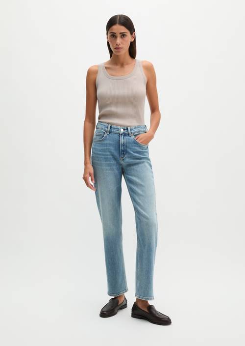 Jeans Modèle Linde straight cropped Light Blue en vue de face