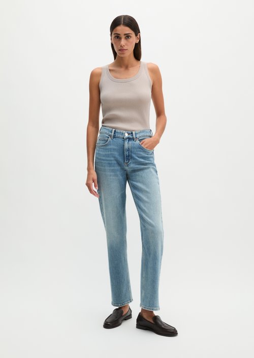 Jeans model Linde straight cropped — Light Blue