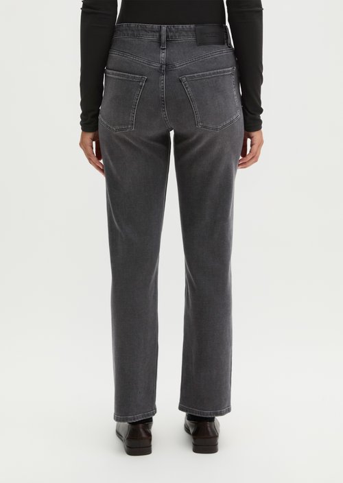 Linde Straight Cropped Jeans — Medium Grey