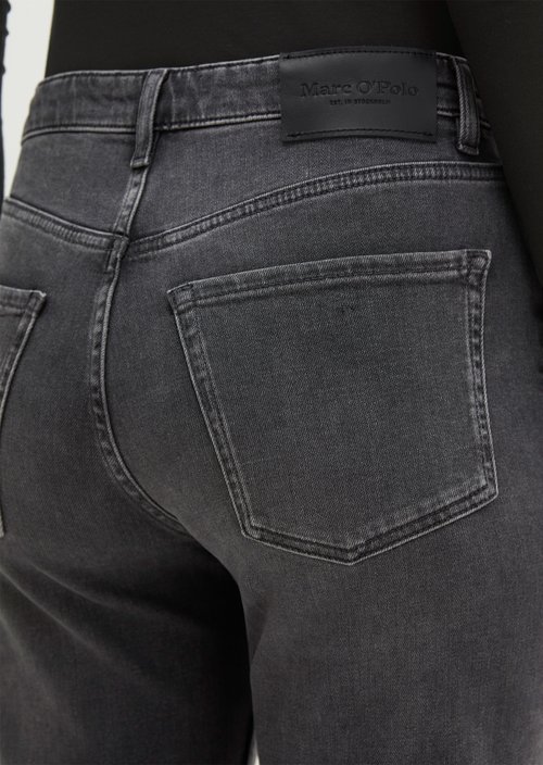 Linde Straight Cropped Jeans — Medium Grey
