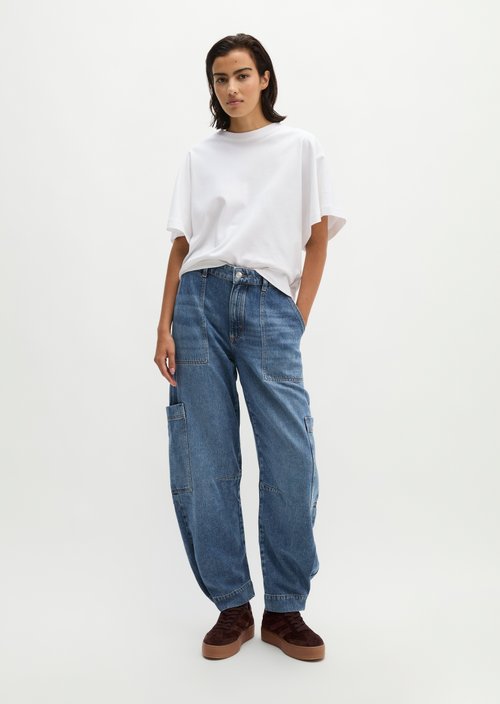 Jeans model Lara cargo barrel — Medium Blue