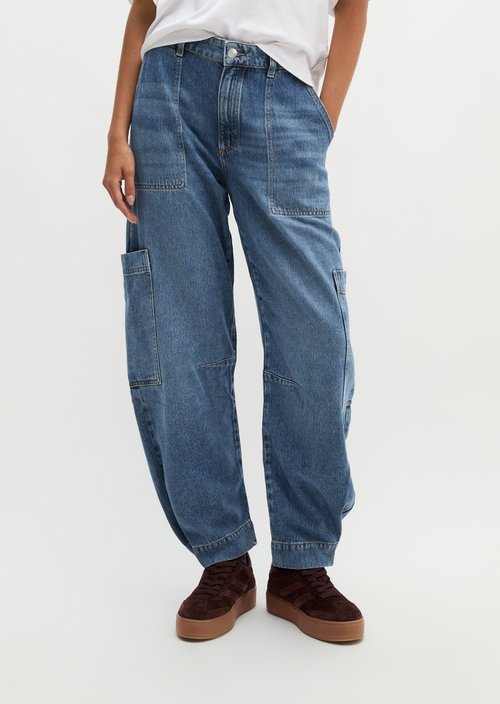 Jeans model Lara cargo barrel — Medium Blue