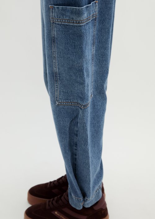 Jeans model Lara cargo barrel — Medium Blue