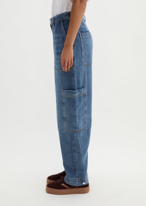 Jeans model Lara cargo barrel — Medium Blue