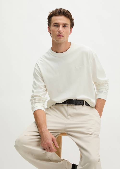Longsleeve relaxed Silky White in Frontalansicht