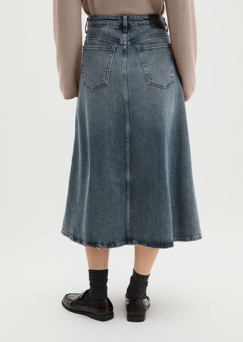 Flared denim skirt — Medium Grey