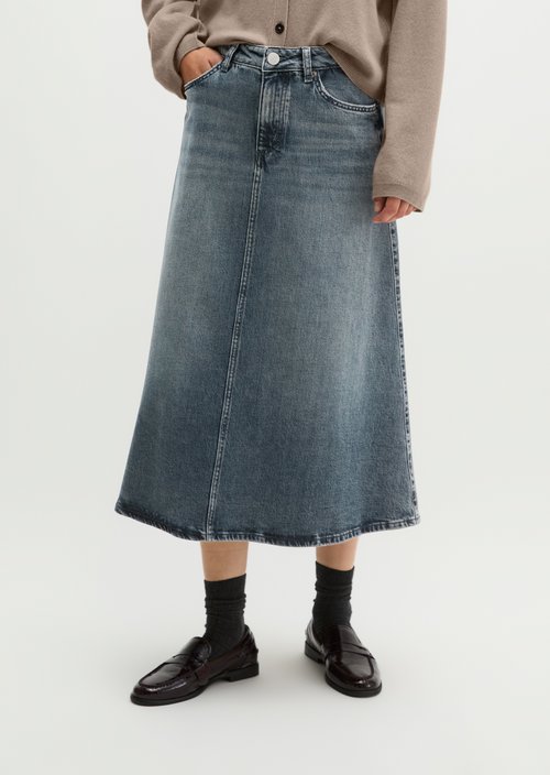 Flared denim skirt — Medium Grey