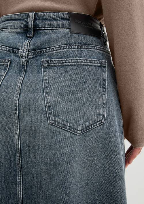 Flared denim skirt Medium Grey in detail view
