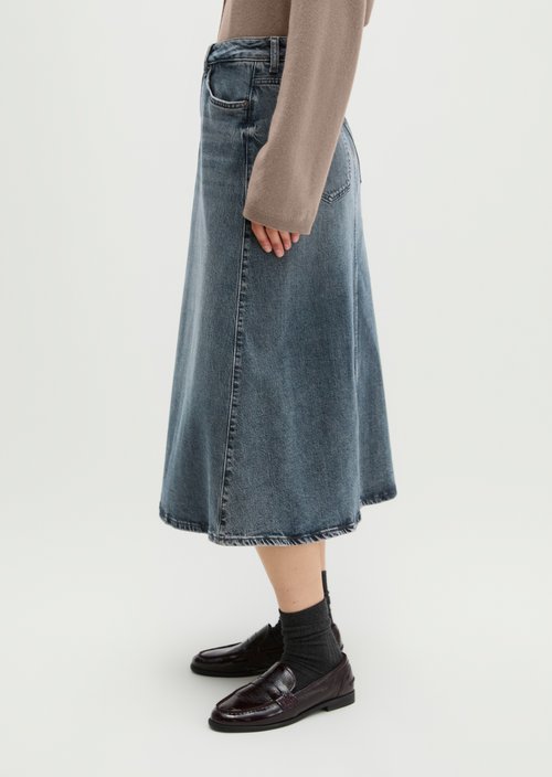 Flared denim skirt — Medium Grey