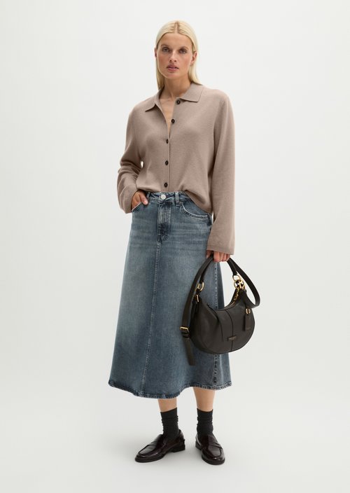 Flared denim skirt — Medium Grey